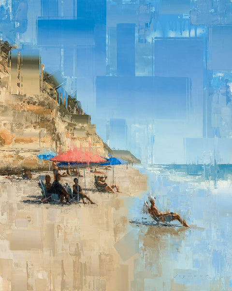 Summer day at Stonesteps. 24 x 30", oil and acrylic spray paint on panel